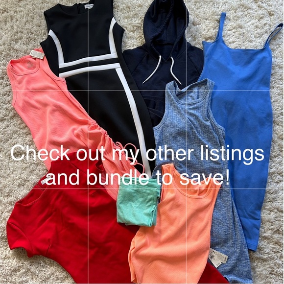 Aerie Neon Coral Pink Ruched Rib Midi Dress Adjustable Slit Scrunch - Picture 2 of 12